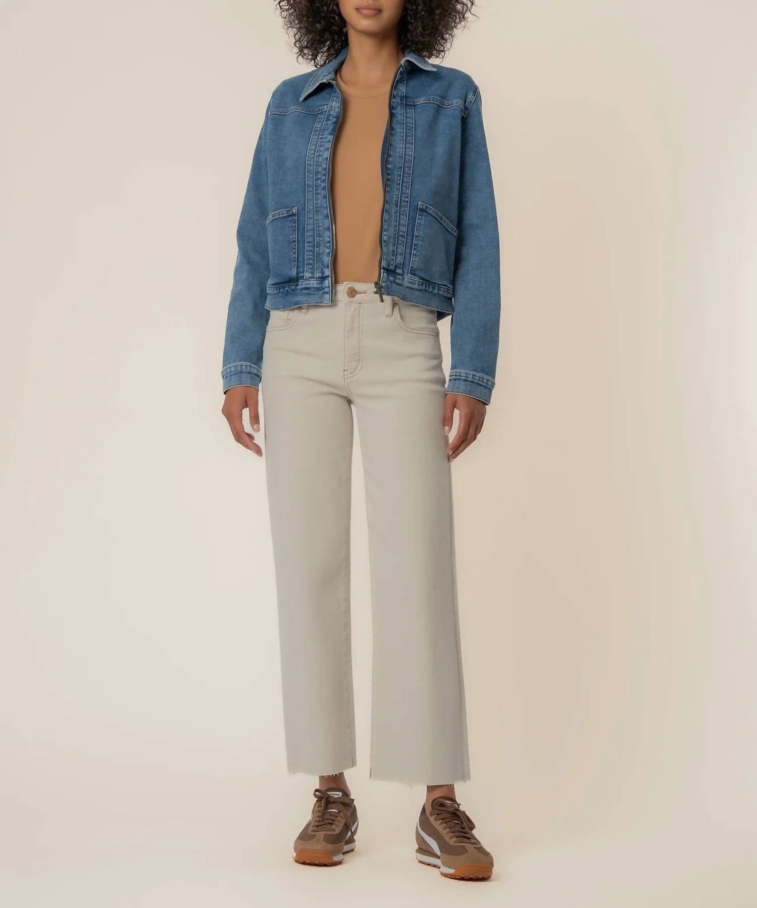 Kut From The Kloth - Genevieve Zip Front Jacket With Slant Pockets
