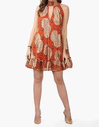 America & Beyond - Omnia High Neck Short Dress