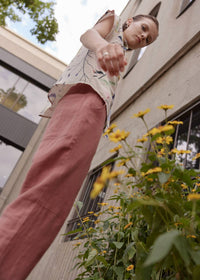 Eve Gravel - Devi Linen High Waist Pants