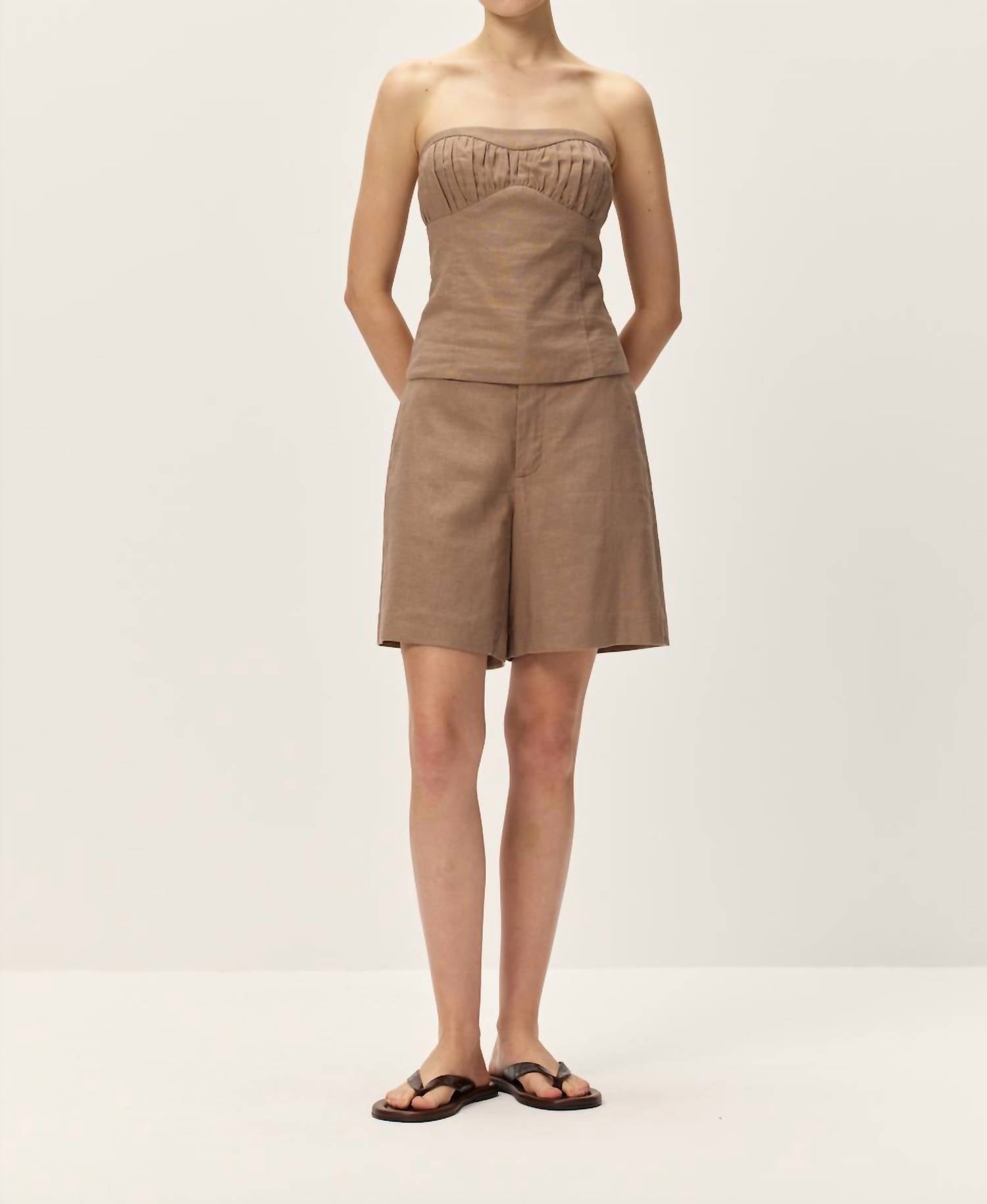 Elodie - Mavi Linen Tube Top