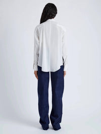 Proenza Schouler Demi Button Down Blouse in bone - women's shirt - detail view