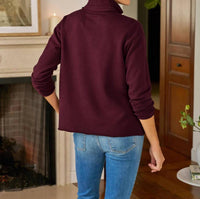 Frank & Eileen Patrick Henley Top in currant - women's long sleeve top - alternate view