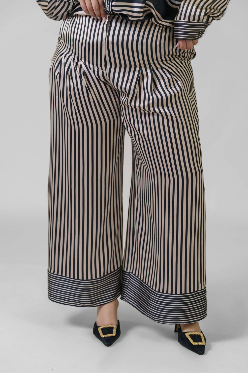 Never Fully Dressed - Mono Stripe Isla Trouser - Plus