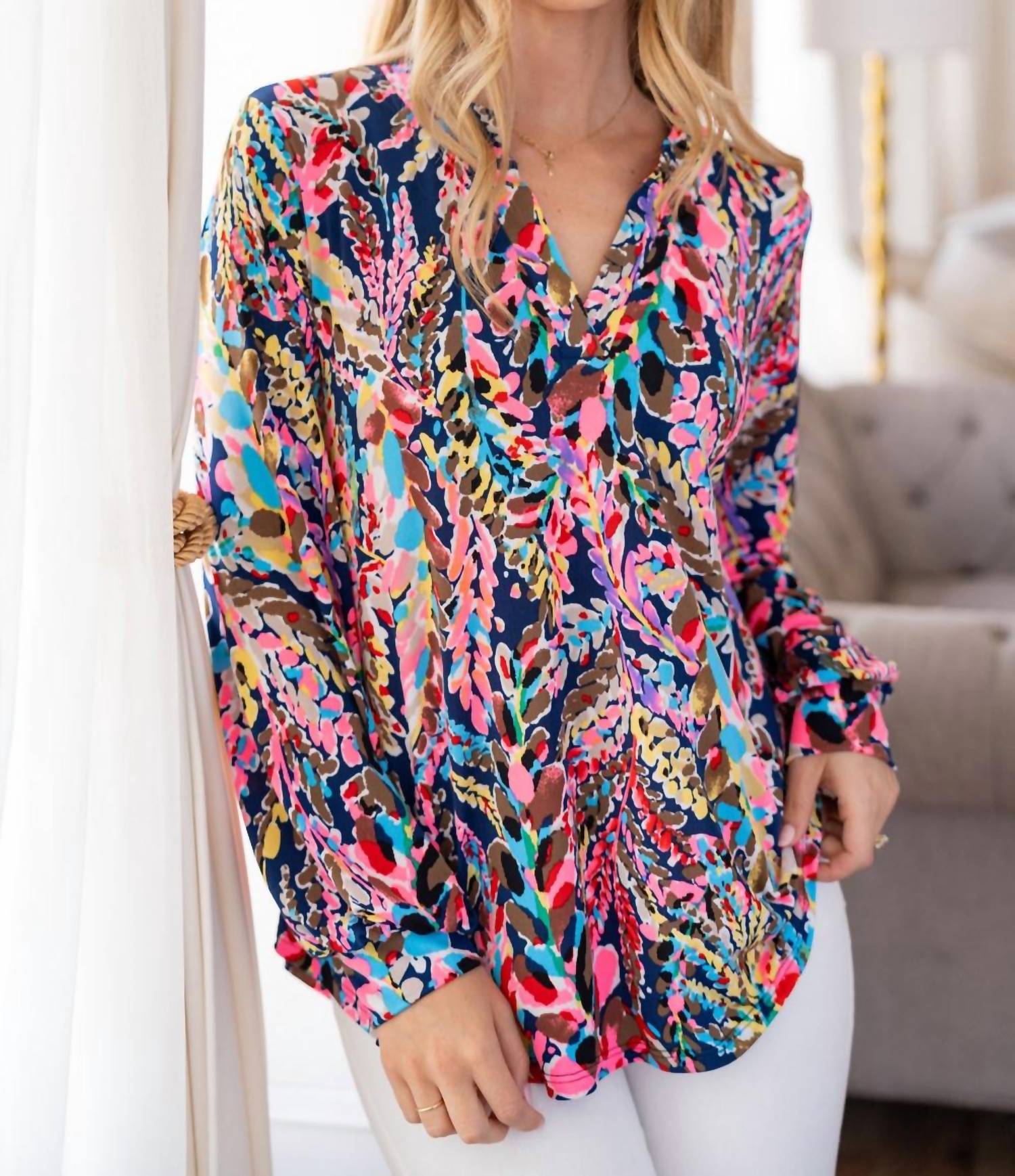 White Birch - Women's Print Blouse