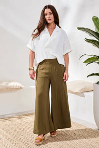 Tribal - Aven Airflow Pleated Pants With Elastic Waistband