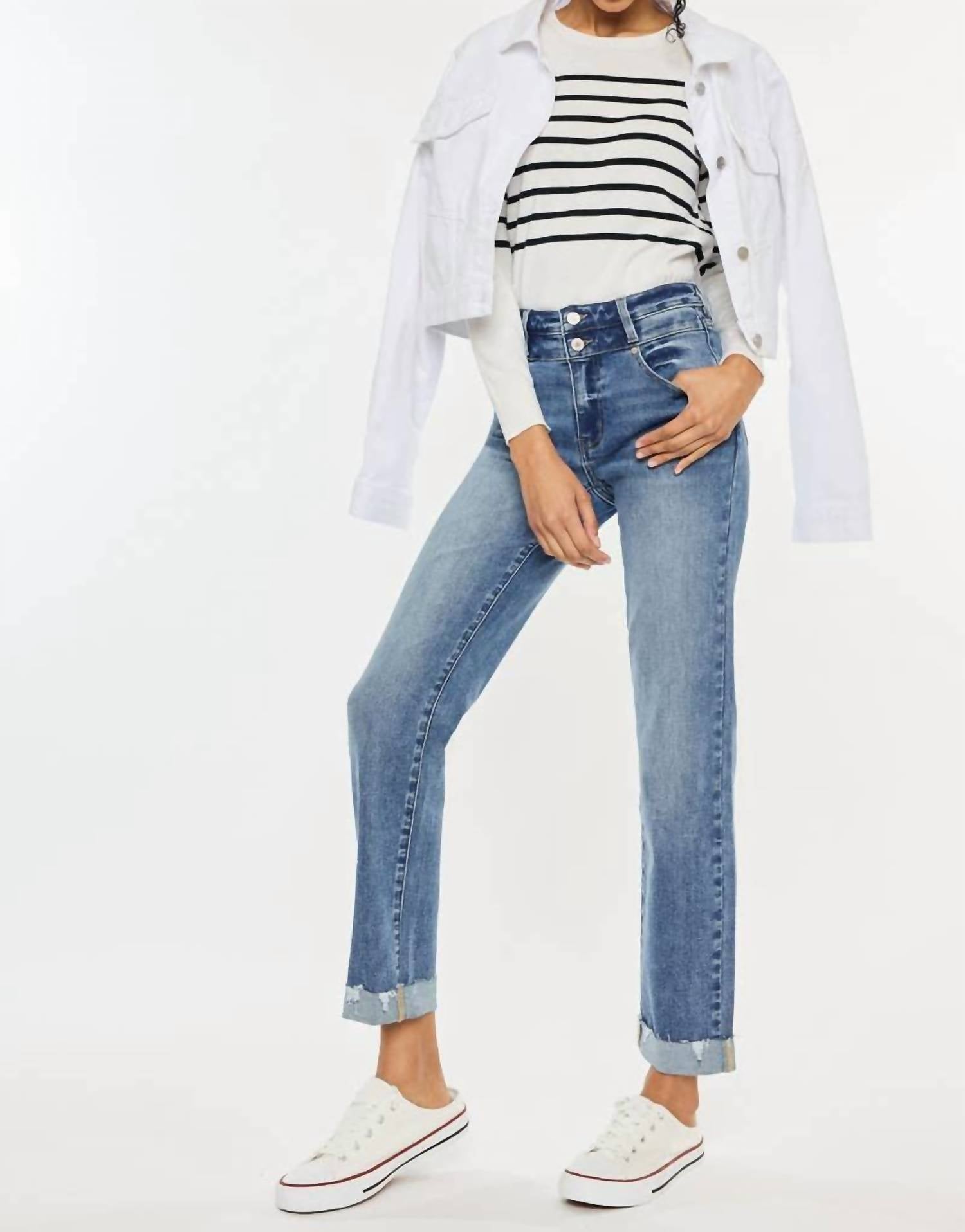 Kancan - High Rise Slim Straight Jeans