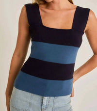 Le Lis - Wide Strap Stripe Sweater Top