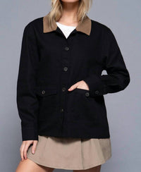 Active Basic - Corduroy Collar Twill Work Jacket