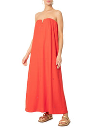 dress to Sequin Embroidered Maxi Dress in guava red - women's dress - detail view