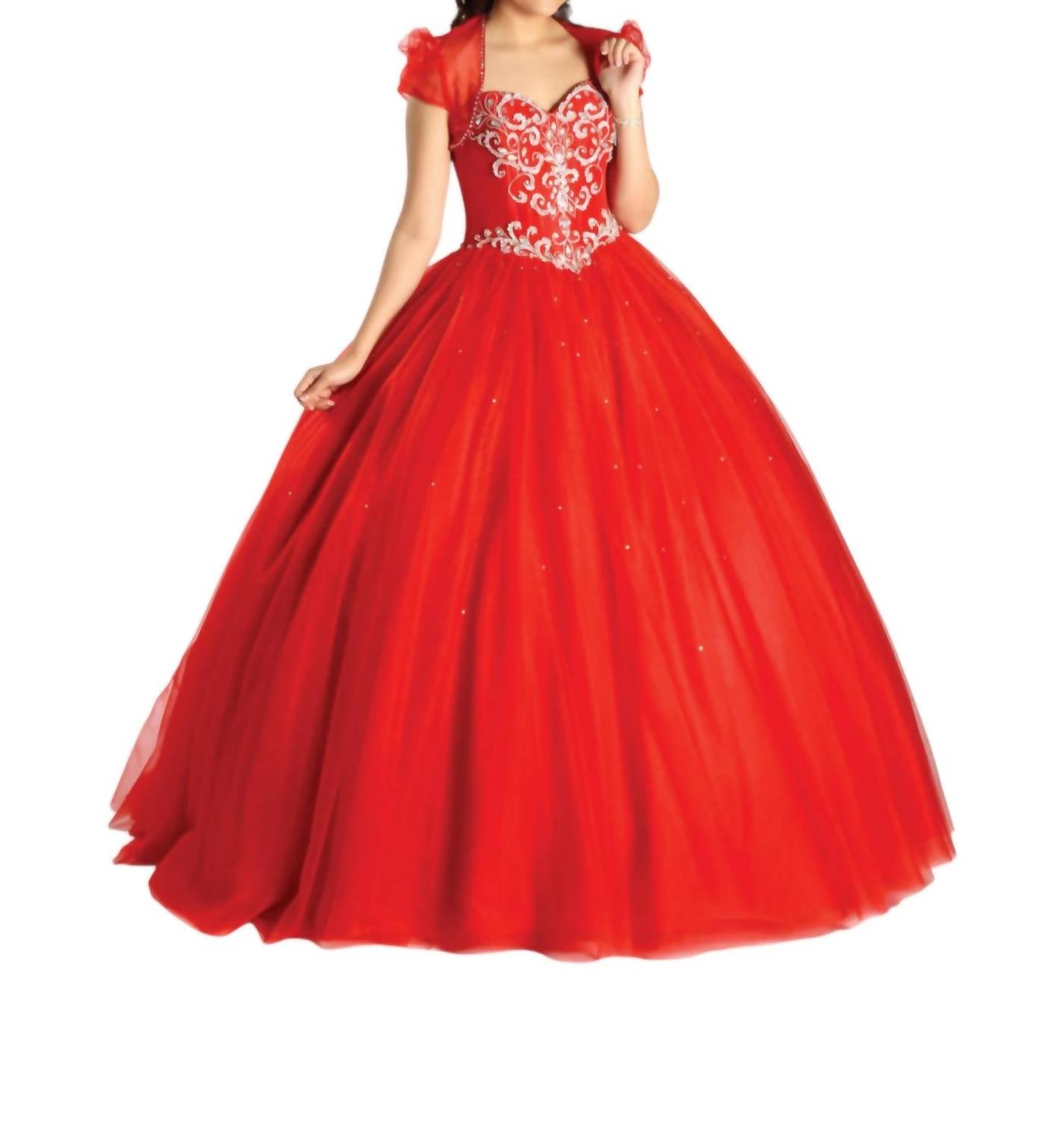 Karishma Creations - Queenly Sweetheart Sleeved Ball Gown
