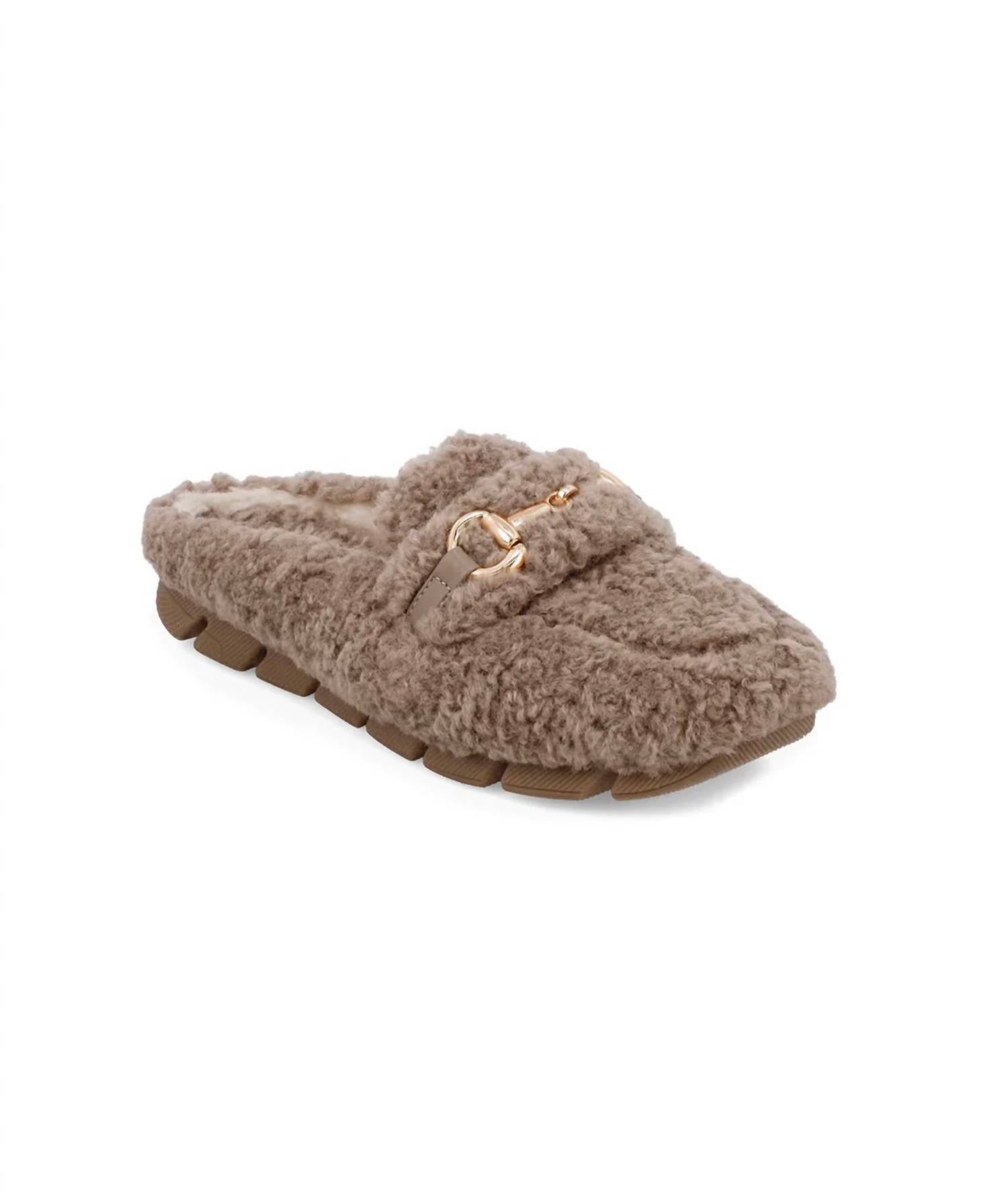 Mia - Women's Cocoa Fuzzy Mule