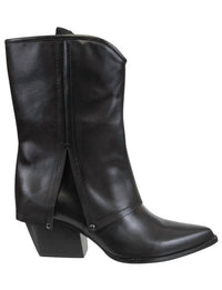 Naked Feet Women's Curio Heeled Mid Shaft Boots in black - women's shoe - alternate view