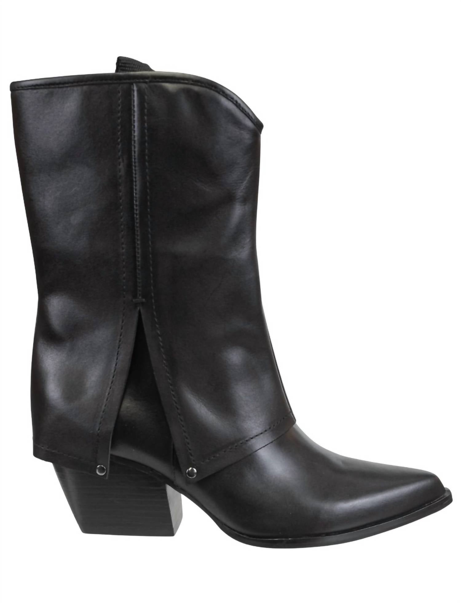 Naked Feet Women's Curio Heeled Mid Shaft Boots in black - women's shoe - alternate view