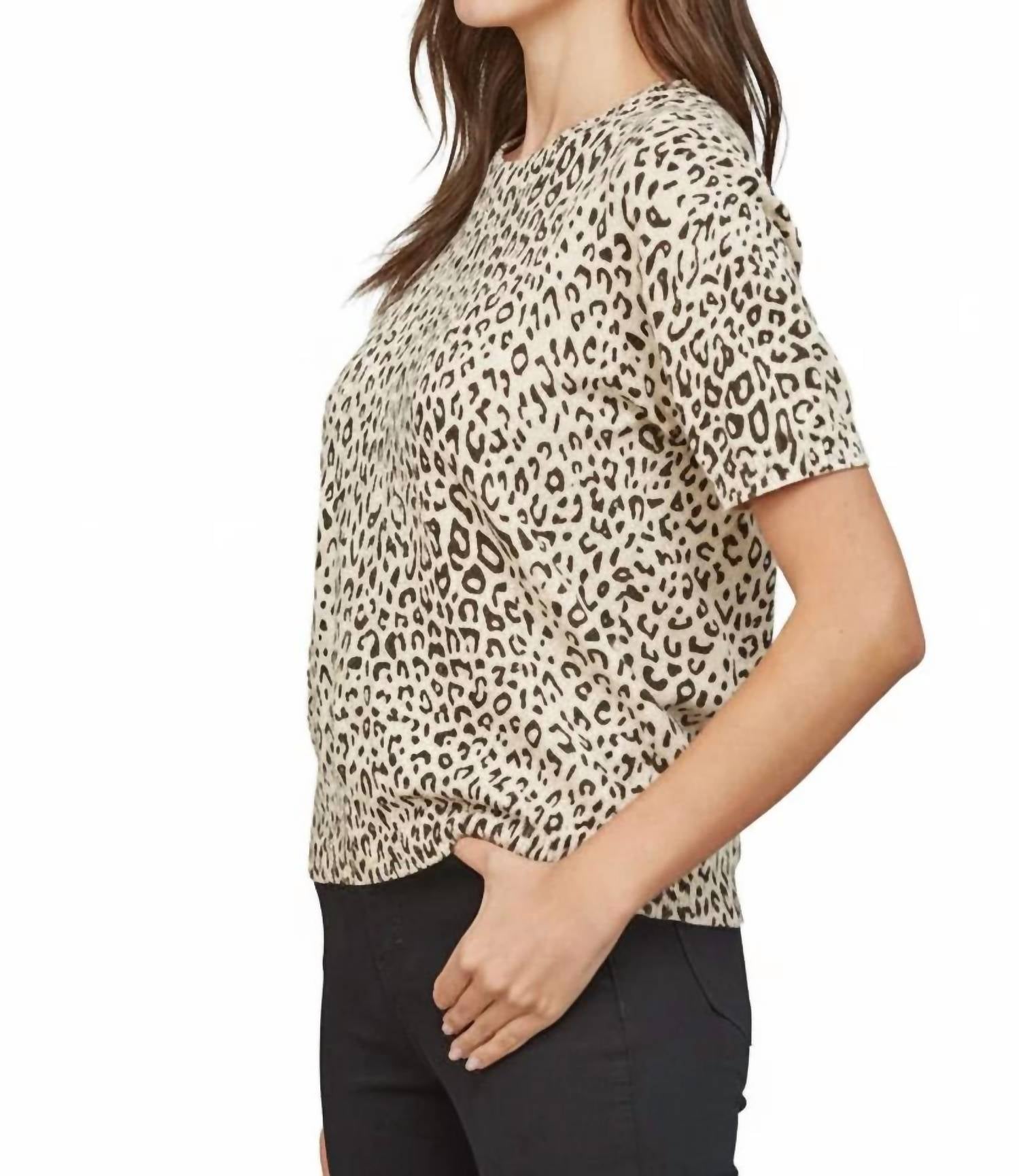 Fate - Izzy Short Sleeve Animal Print Sweater