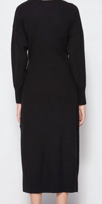 SIMKHAI Skyla Wrap Midi Dress in black - women's dress - alternate view
