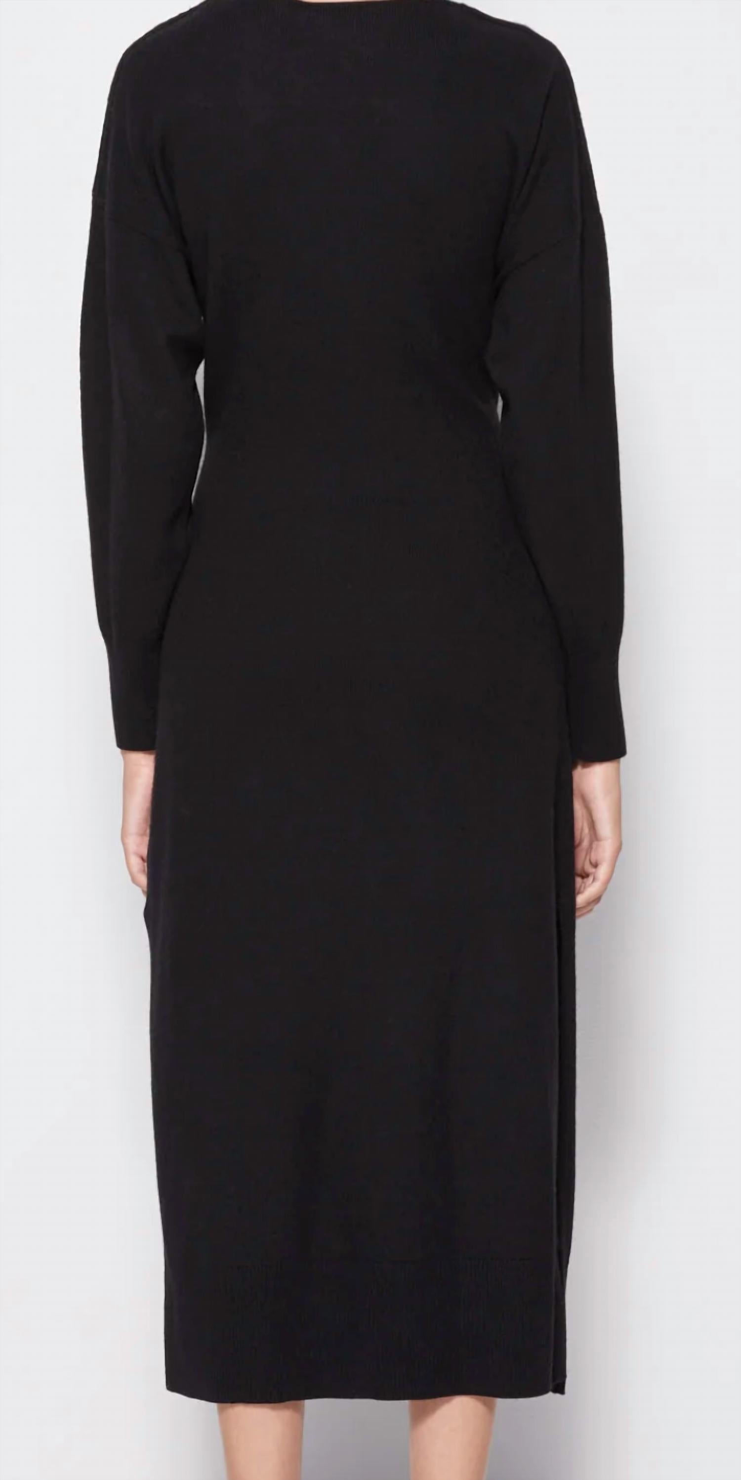 SIMKHAI Skyla Wrap Midi Dress in black - women's dress - alternate view
