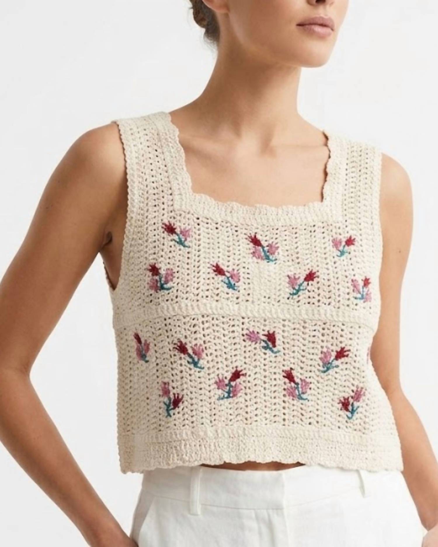 Pol - Crop Crochet Tank