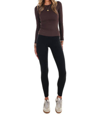 Kimberly C Run the Day Performance Fitted Top in chocolate - women's long sleeve top - view 5