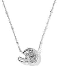 Kendra Scott Women's Football Helmet Short Pendant Necklace in silver ivory mother of pearl - women's jewelry - detail view