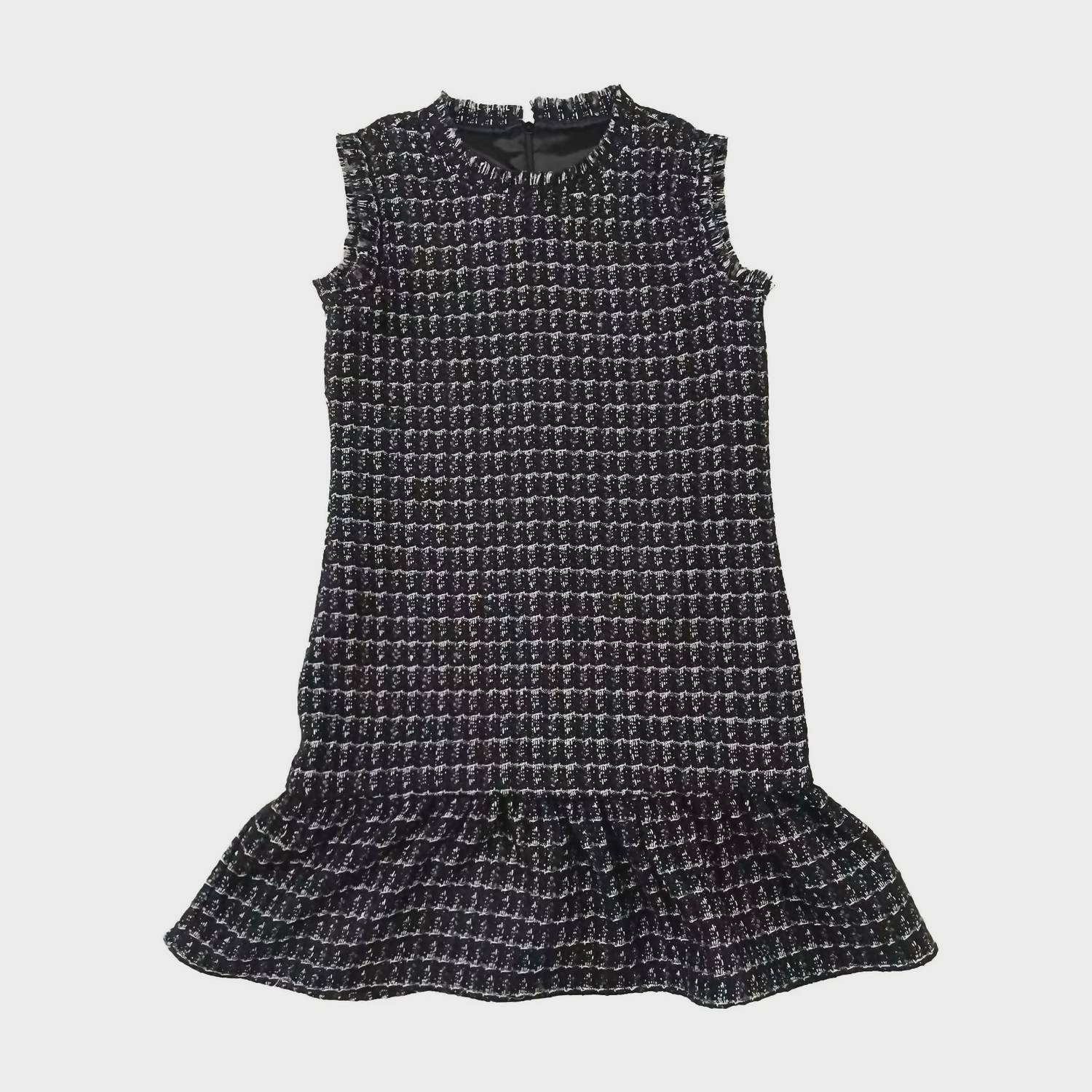 Little Olin - Girls' Tweed Sleeveless Ruffle Dress