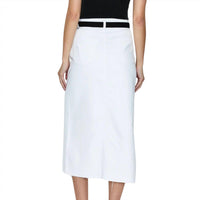 PISTOLA Alice Midi Skirt in white 2 - women's skirt - alternate view