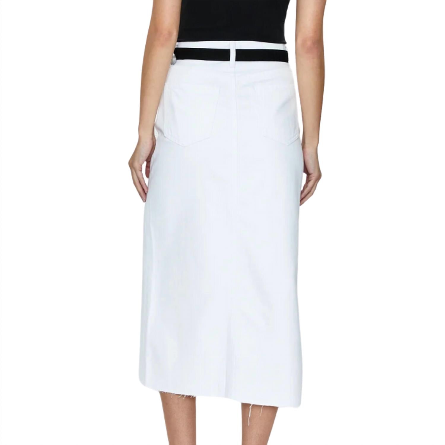 PISTOLA Alice Midi Skirt in white 2 - women's skirt - alternate view