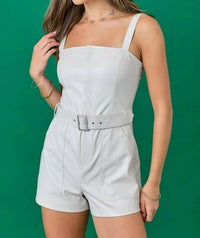 Day + Moon - Sleeveless Romper With Belt