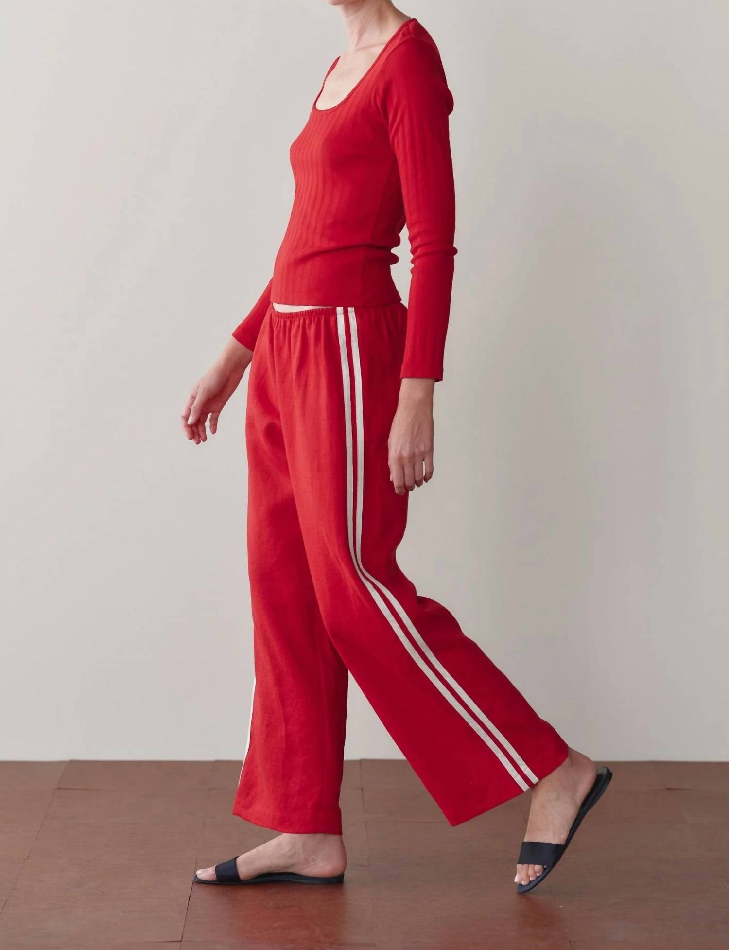 Donni. - Linen Crop Racer Pant