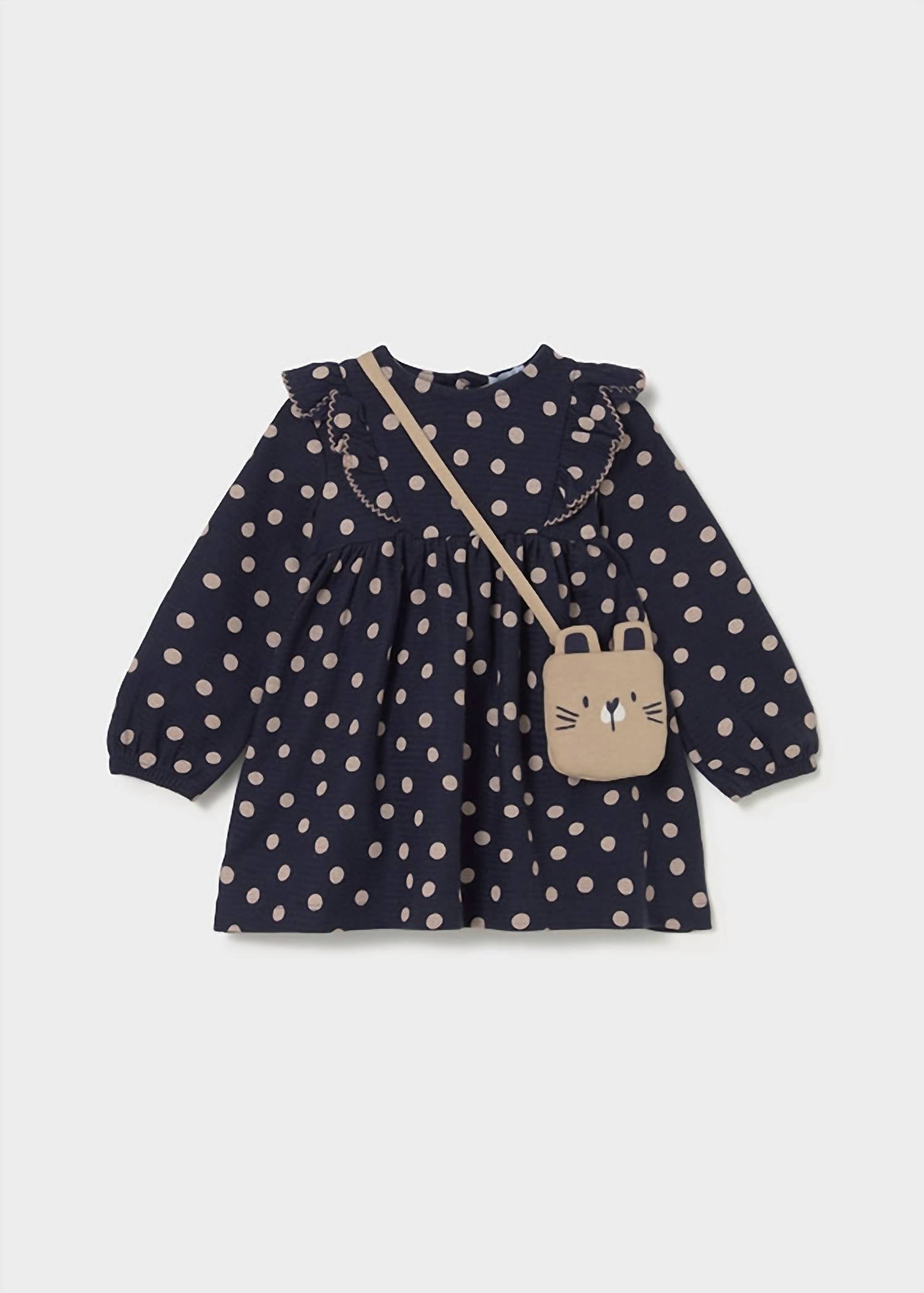 Mayoral - Girls Polka Dot Dress With Matching Bag