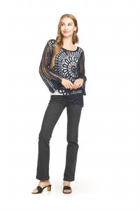 Papillon - Floral Crochet Angle Hem Top