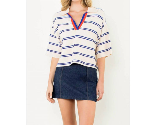 Thml - Short Sleeve Striped Knit Top