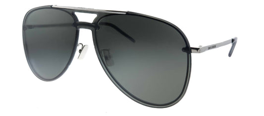 Saint Laurent - Aviator Metal Sunglasses with Grey Lens