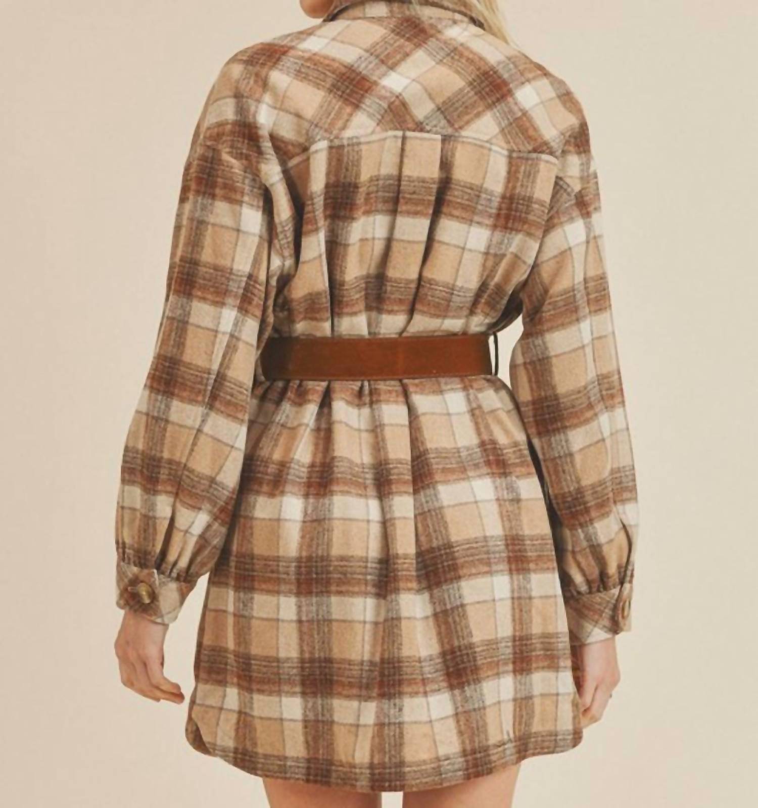 Paper Crane - Benny Plaid Shirt Dress