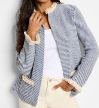 Nic + Zoe - Neutral Fringe Trim Jacket