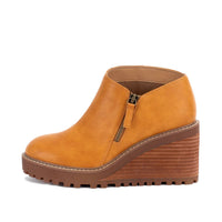 YELLOWBOX Women's Ankara Wedge Ankle Boot in tan - women's shoe