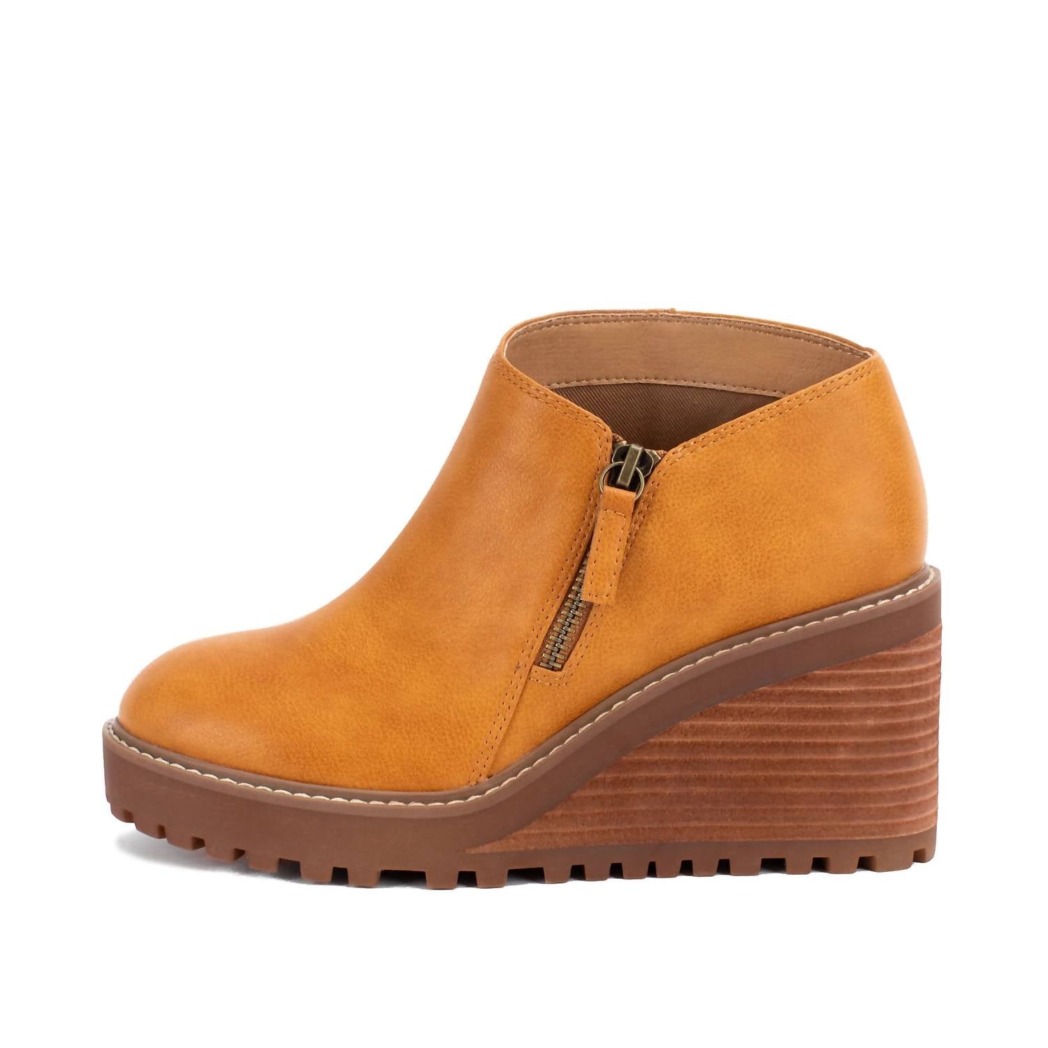 YELLOWBOX Women's Ankara Wedge Ankle Boot in tan - women's shoe