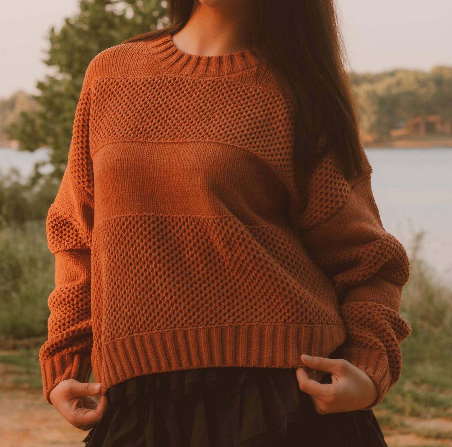Miss Me Amber Skies Long Sleeve Sweater in brown - women's sweater - view 5