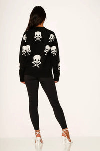 Orchid Bloom - Skulls V-neck Sweater