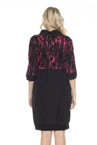 Joseph Ribkoff - Abstract Print Cowl Neck Cocoon Dress
