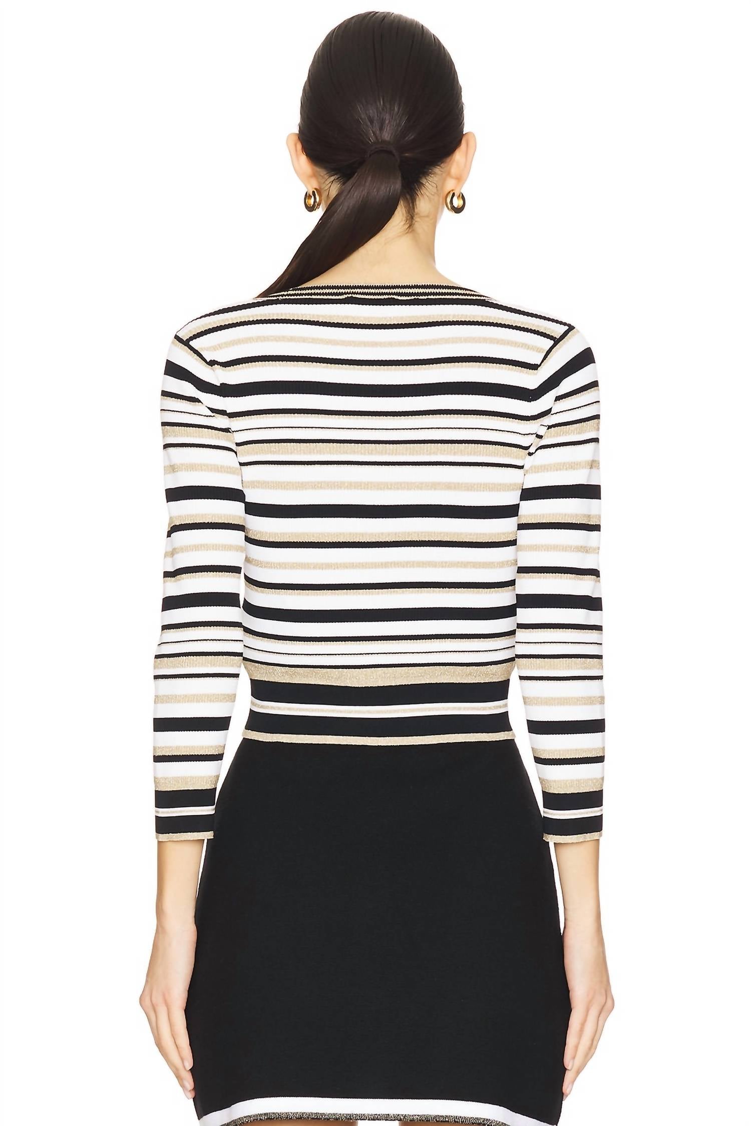 L'Agence - Yukio Striped Crop Crew Top