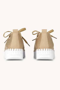 Ilse Jacobsen Women's Tulip 4271 Crochet Wedge Sneaker in latte white - women's sneaker - alternate view