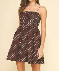 PINCH Polka Dot Mini Dress in brown 1 - women's dress - view 4
