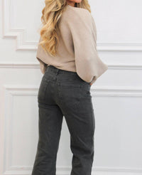 Zenana - Staple Moment Boat Neck Balloon Sleeve Sweater