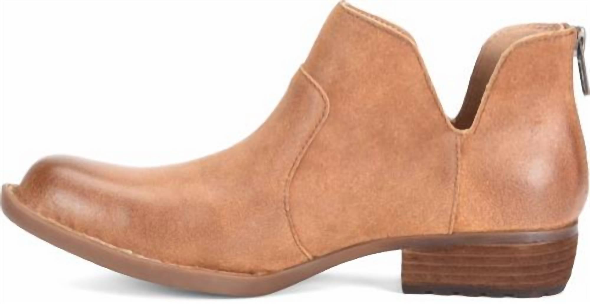 Born Women's Kerri Leather Bootie in tan - women's shoe - detail view
