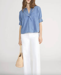 Frame - The Denim V-Neck Popover Top