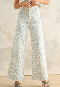 Miou Muse - Floral Print Stretch Denim