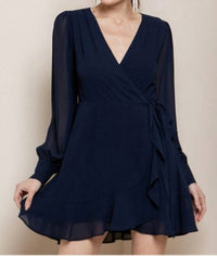 Long Sleeve Wrap Dress