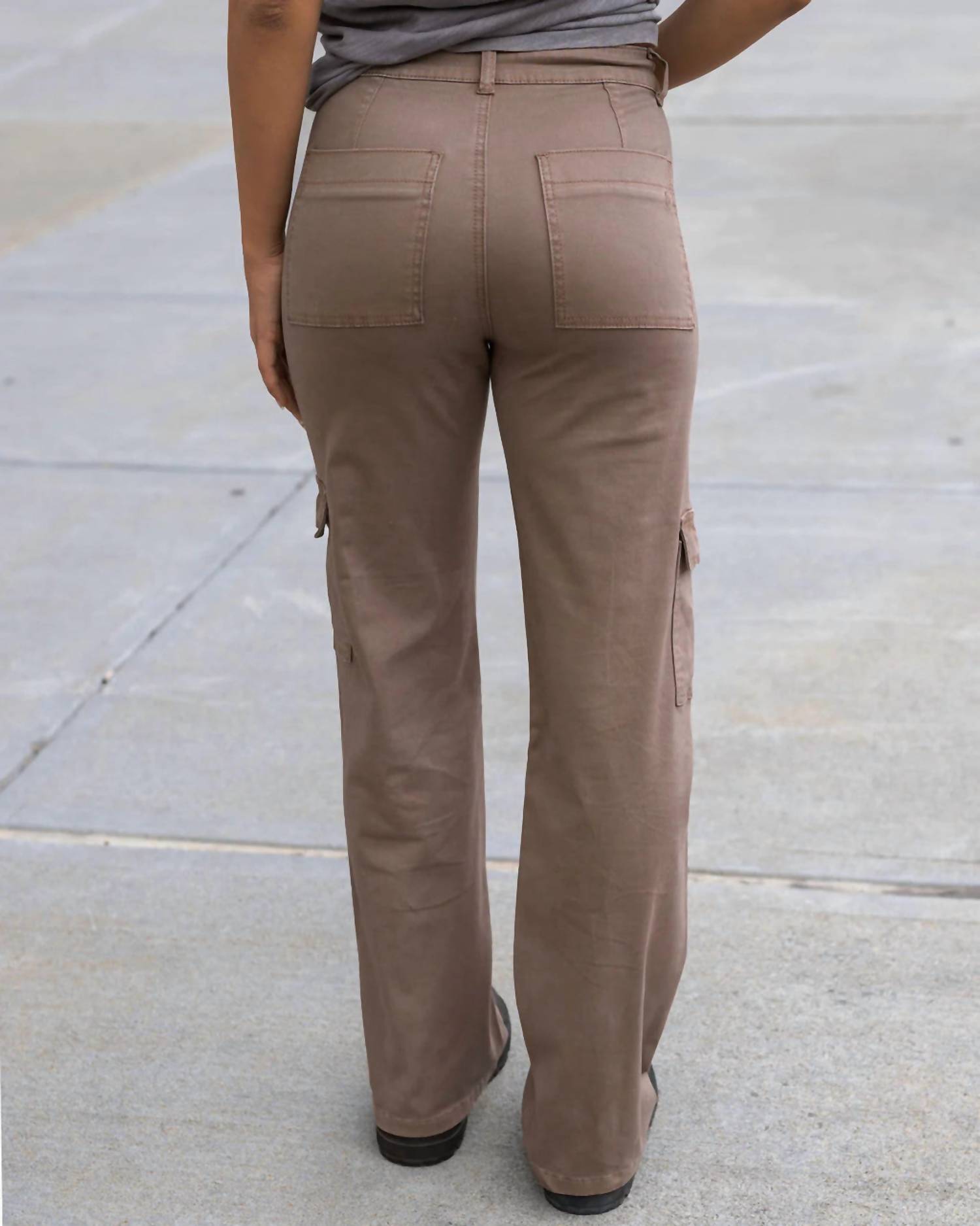 Grace and Lace Women's Sueded Twill Cargo Pants in caribou - women's pants - view 6