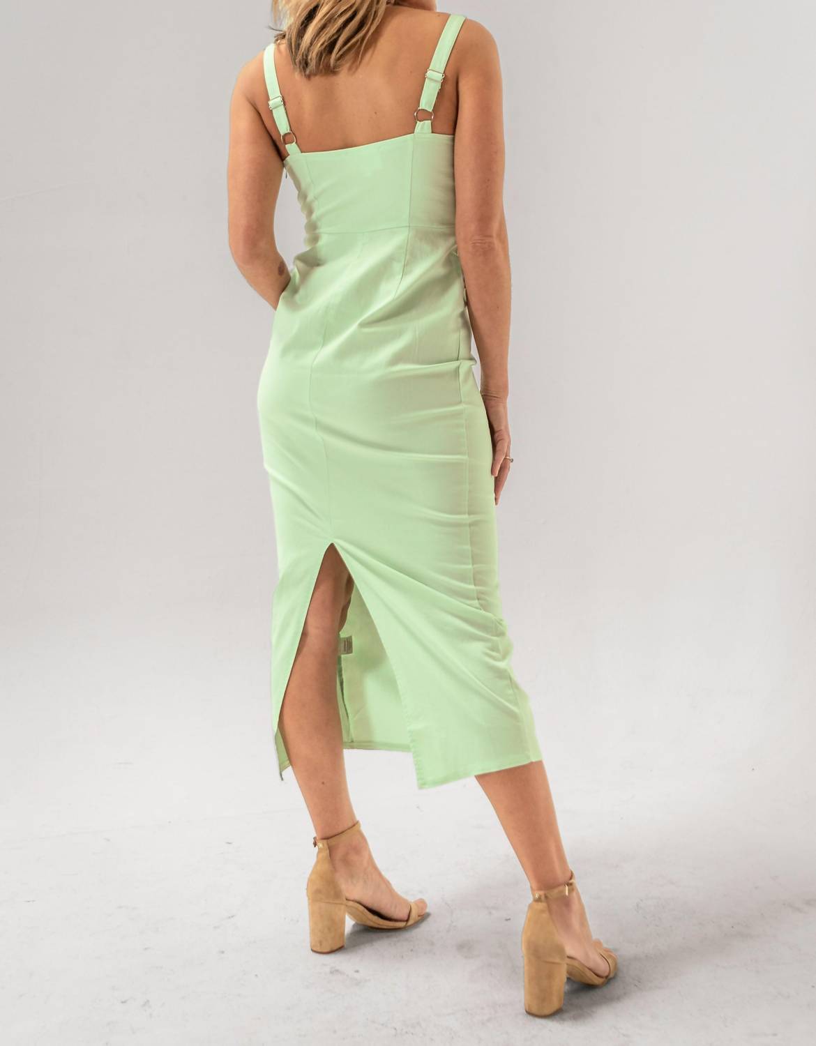 Here Comes The Sun - Peyton Front Tie Mint Maxi Dress