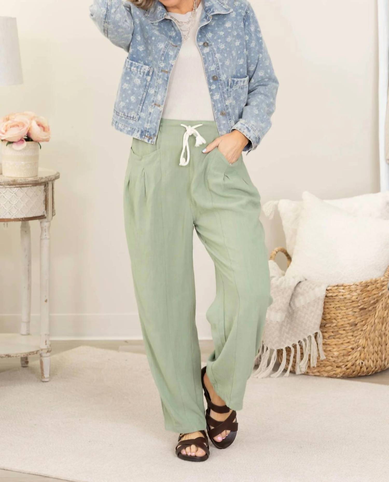 Blu Pepper - Floral Denim Collard Button Down Jacket